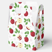 赤りんご、花、緑のパターン フェイバーボックス (オープン)