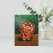 赤りんご… 2005年アクリル釉薬絵画の ポストカード (スタンド正面)