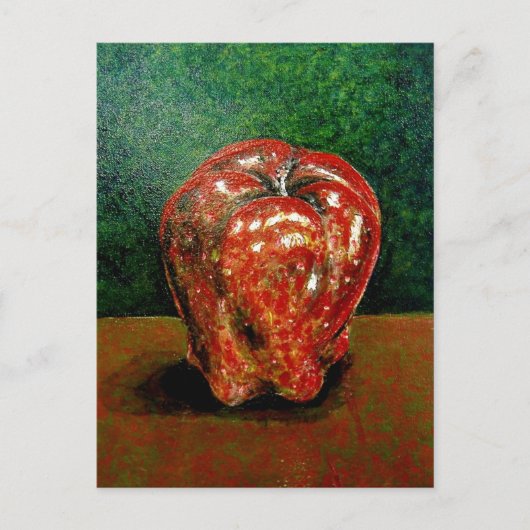 赤りんご… 2005年アクリル釉薬絵画の ポストカード (正面)