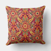 赤ろうけつ染めパターンフローラプリント伝統的エスニック クッション (裏面)