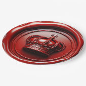 赤ろうそくワックスドリップシール ロイヤルクラウン ウェディング ペーパープレート (アングル)