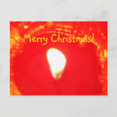赤ろうそく灯の炎、ろうそく、メリークリスマス シーズンポストカード (正面)