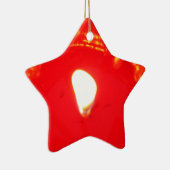 赤ろうそく灯,炎,ろうそく,クリスマスの愛 セラミックオーナメント (右)