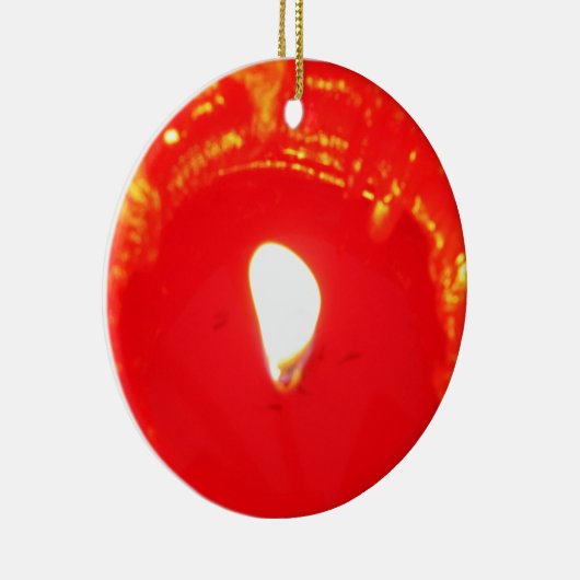 赤ろうそく灯,炎,ろうそく,クリスマスの愛 セラミックオーナメント (右)