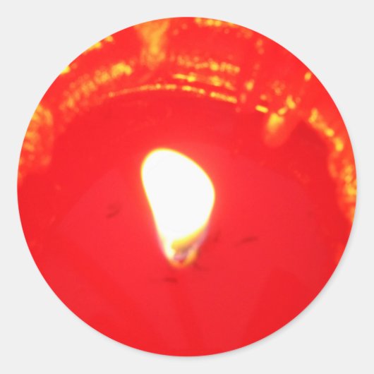 赤ろうそく灯,炎,ろうそく,クリスマスの愛 ラウンドシール (正面)