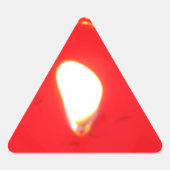 赤ろうそく灯，炎，ろうそく，クリスマスの愛 三角形シール (正面)