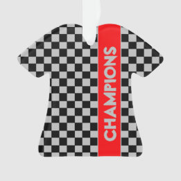 赤をアクセントにしたグレー スポーツ テーマ オーナメント