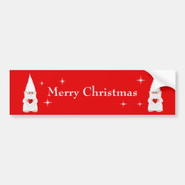 赤を基調としたクリスマスノームのバンパーステッカー バンパーステッカー