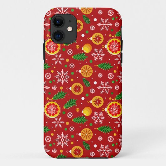 赤を基調としたクリスマス柄 Case-Mate iPhoneケース (裏面)