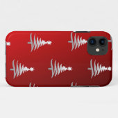 赤を基調としたシルバーのクリスマスツリー Case-Mate iPhoneケース (裏面(横))