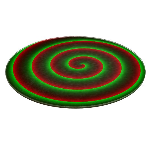 赤を変えたいか?派手な緑のスパイラル。 カッティングボード (角)