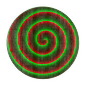 赤を変えたいか?派手な緑のスパイラル。 カッティングボード (正面)