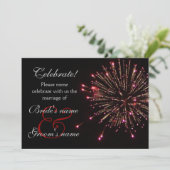 赤を結婚するお祝い 招待状 (スタンド正面)