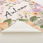 赤んエレガント坊の女の子ピンクのための秋のフローラガーデン シェルパブランケット (3/4)