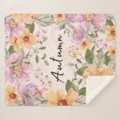 赤んエレガント坊の女の子ピンクのための秋のフローラガーデン シェルパブランケット (正面(横))