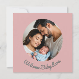 赤んカスタム坊の女の子ピンク、歓迎の出産の発表 招待状