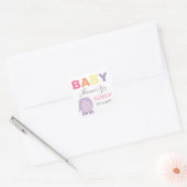 赤んカラフル坊の女の子ピンクのシャワーのためのジャングル動物 スクエアシール (封筒)