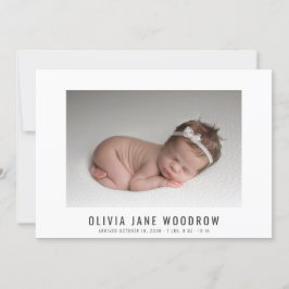 赤んモダン坊の女の子の写真コラージュ誕生のお知らせ