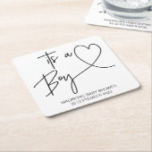 赤んモダン坊シャワーが少年をコースター スクエアペーパーコースター (アングル)