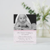 赤んレースのよう坊の女の子の誕生発表 案内状 (スタンド正面)