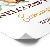 赤ん坊がコーヒーを醸造している赤ん坊シャワーへようこそ ポスター (角)