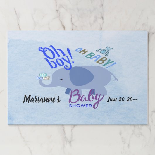 赤ん坊が青くシャワーを戻る途中の小さな王子 ペーパーパッド (正面)