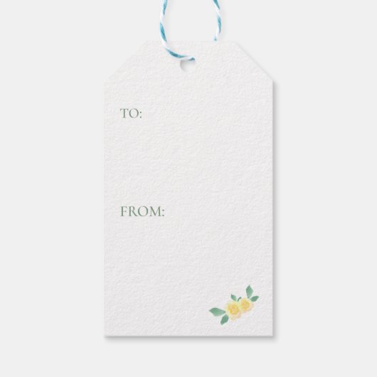 赤ん坊が黄色の花のティーポットの赤ん坊シャワーを醸造している ギフトタグ (裏面)