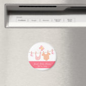 赤ん坊のぶら下がった服は蝶と物干し マグネット (インサイチュ (食洗機))