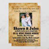 赤ん坊のようなカップルの結婚式招待状 招待状 (正面/裏面)