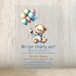 赤ん坊のシャワーが待てる アクリル招待状