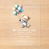 赤ん坊のシャワーが待てる アクリル招待状 (正面)