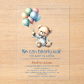 赤ん坊のシャワーが待てる アクリル招待状 (正面)