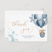 赤ん坊のシャワーが待てる サンキューカード (正面/裏面)