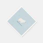 赤ん坊のシャワーが待てる | シロクマ スタンダードカクテルナプキン (角)