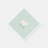 赤ん坊のシャワーが待てる | シロクマ スタンダードカクテルナプキン (角)