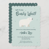 赤ん坊のシャワーが待てる | シロクマ 招待状 (正面/裏面)
