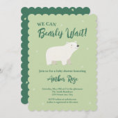赤ん坊のシャワーが待てる | シロクマ 招待状 (正面/裏面)