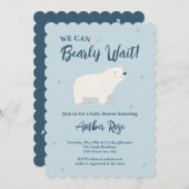 赤ん坊のシャワーが待てる | シロクマ 招待状 (正面/裏面)