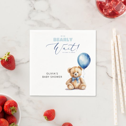 赤ん坊のシャワーが待てる スタンダードカクテルナプキン (インサイチュ)