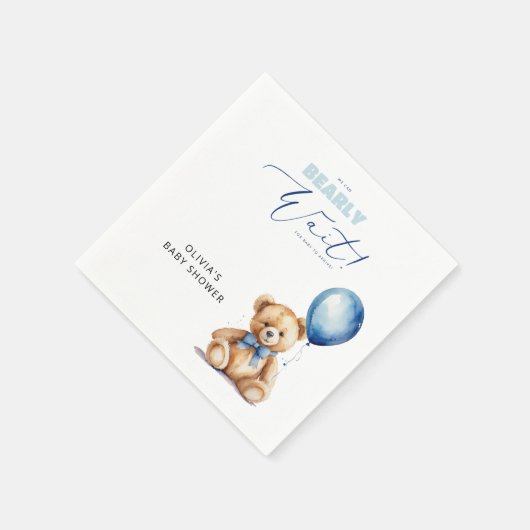 赤ん坊のシャワーが待てる スタンダードカクテルナプキン (角)