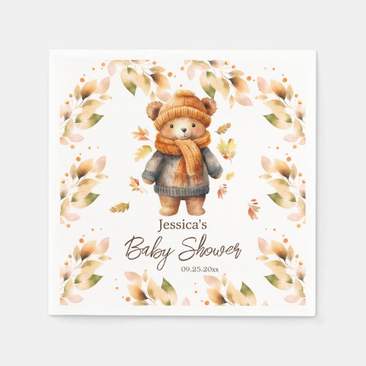 赤ん坊のシャワーが待てる スタンダードカクテルナプキン (正面)