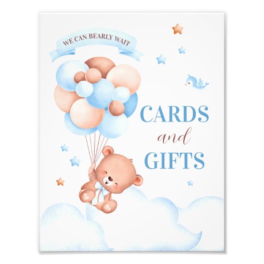 赤ん坊のシャワーが待てる フォトプリント            (正面)