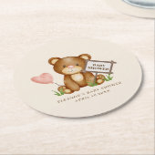 赤ん坊のシャワーが待てる ラウンドペーパーコースター (アングル)