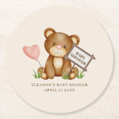 赤ん坊のシャワーが待てる ラウンドペーパーコースター (正面)