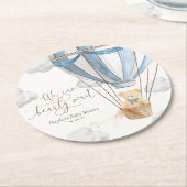 赤ん坊のシャワーが待てる ラウンドペーパーコースター (アングル)