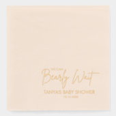 赤ん坊のシャワーが待てる 箔ナプキン (正面)