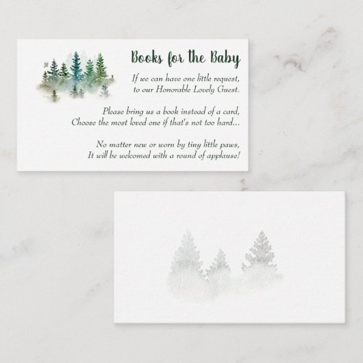 赤ん坊のシャワーが本を持ってくる エンクロージャーカード (正面/裏面)