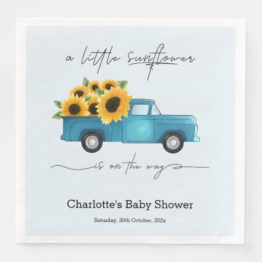 赤ん坊のシャワーが途中にある小さなひまわり (正面)