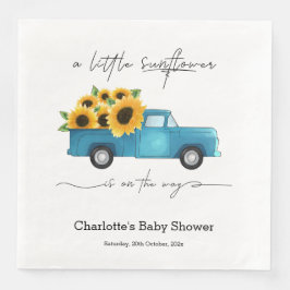 赤ん坊のシャワーが途中にある小さなひまわり