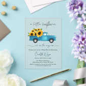 赤ん坊のシャワーが途中にある小さなひまわり アクリル招待状 (インサイチュ (ウェディング))